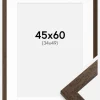Ramme Brown Wood 45x60 cm - Passepartout Hvid 35x50 cm