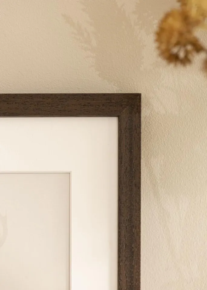 Ramme Brown Wood 45x60 cm - Passepartout Hvid 35x50 cm