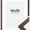 Ramme Brown Wood 40x50 cm - Passepartout Hvid 29,7x42 cm (A3)