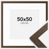 Ramme Brown Wood 50x50 cm - Passepartout Hvid 35x35 cm