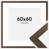 Ramme Brown Wood 60x60 cm - Passepartout Hvid 45x45 cm