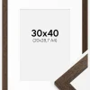 Ramme Brown Wood 30x40 cm - Passepartout Hvid 21x29,7 cm (A4)