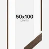 Ramme Brown Wood 50x100 cm - Passepartout Hvid 30x80 cm