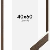 Ramme Brown Wood 40x60 cm - Passepartout Hvid 25x50 cm