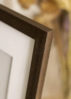 Ramme Brown Wood 70x100 cm - Passepartout Hvid 24x36 inches