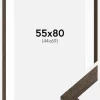 Ramme Brun træ 55x80 cm - Passepartout Hvid 45x70 cm