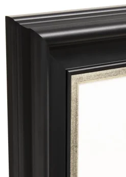 Ramme Dalarna Sort-Sølv 60x80 cm - Passepartout Hvid 50x70 cm