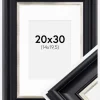 Ramme Dalarna Sort-Sølv 20x30 cm - Passepartout Hvid 15x21 cm (A5)