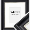 Ramme Dalarna Sort-Sølv 24x30 cm - Passepartout Hvid 6x8 inches