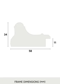 Ramme Dalarna Sort-Sølv 60x80 cm - Passepartout Hvid 50x65 cm