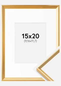 Ramme Desire Guld 15x20 cm - Passepartout Hvid 4x5 inches