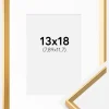 Ramme Desire Guld 13x18 cm - Passepartout Hvid 3,5x5 inches