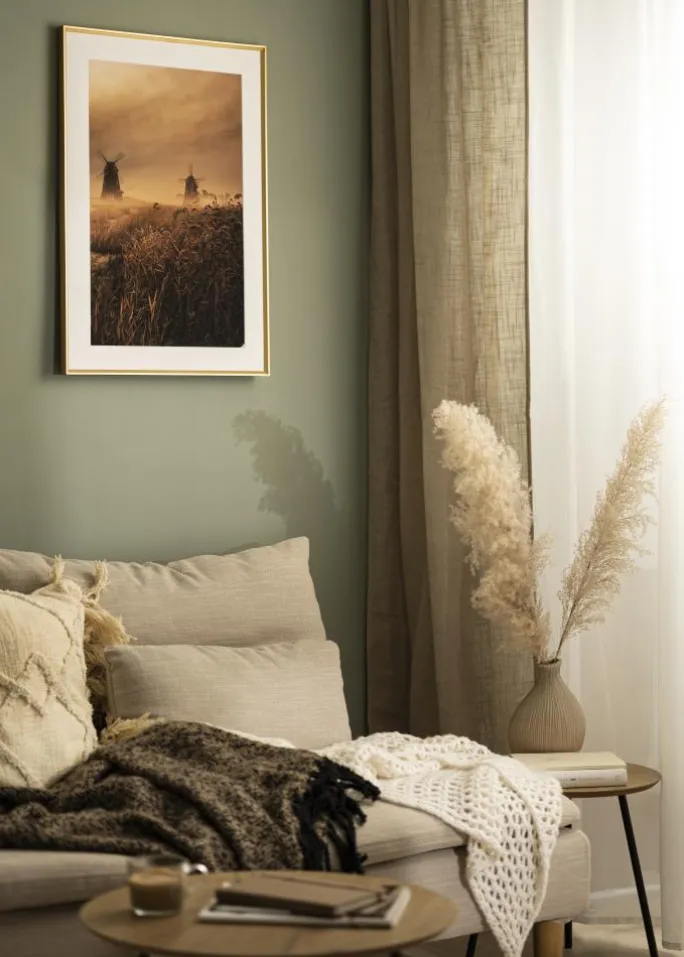 Ramme Desire Guld 50x70 cm - Passepartout Hvid 16x24 inches