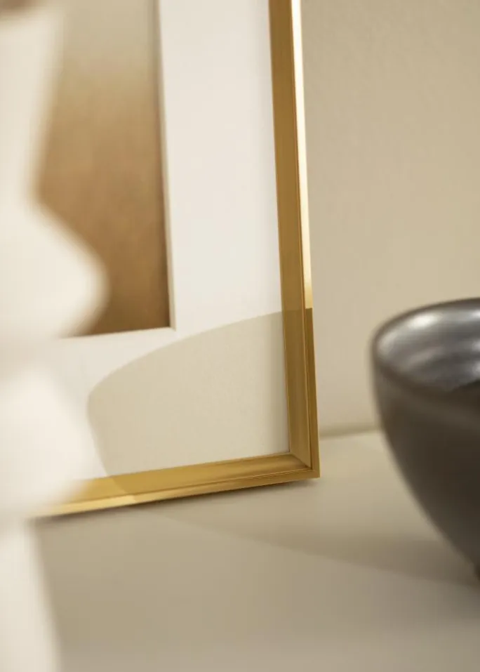 Ramme Desire Guld 40x60 cm - Passepartout Hvid 25x50 cm