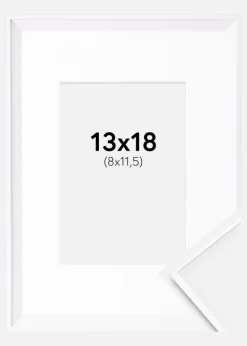 Ramme Desire Hvid 13x18 cm - Passepartout Hvid 9x12 cm