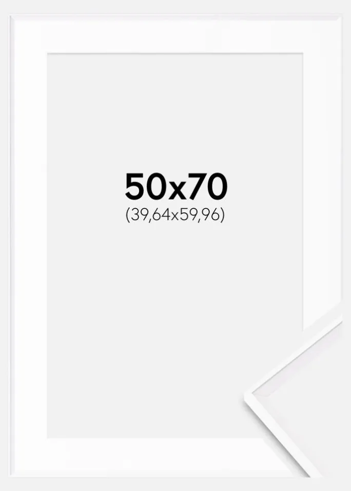 Ramme Desire Hvid 50x70 cm - Passepartout Hvid 16x24 inches