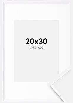 Ramme Desire Hvid 20x30 cm - Passepartout Hvid 15x21 cm (A5)