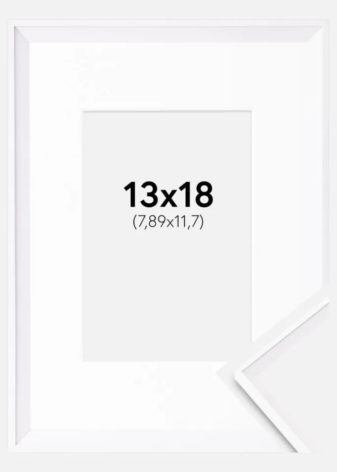Ramme Desire Hvid 13x18 cm - Passepartout Hvid 3,5x5 inches