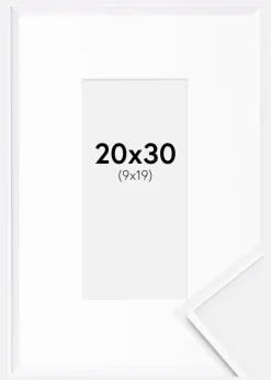 Ramme Desire Hvid 20x30 cm - Passepartout Hvid 10x20 cm