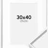 Ramme Desire Sølv 30x40 cm - Passepartout Hvid 20x30 cm