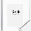 Ramme Desire Sølv 13x18 cm - Passepartout Hvid 3,5x5 inches