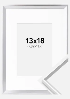 Ramme Desire Sølv 13x18 cm - Passepartout Hvid 3,5x5 inches