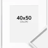 Ramme Desire Sølv 40x50 cm - Passepartout Hvid 27x35 cm