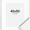 Ramme Desire Sølv 40x50 cm - Passepartout Hvid 28x35 cm