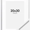 Ramme Desire Sølv 20x30 cm - Passepartout Hvid 15x22 cm