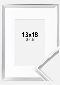 Ramme Desire Sølv 13x18 cm - Passepartout Hvid 9x13 cm