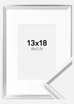 Ramme Desire Sølv 13x18 cm - Passepartout Hvid 9x12 cm