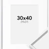 Ramme Desire Sølv 30x40 cm - Passepartout Hvid 20x28 cm
