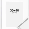 Ramme Desire Sølv 30x40 cm - Passepartout Hvid 21x30 cm