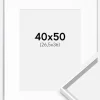 Ramme Desire Sølv 40x50 cm - Passepartout Hvid 27,5x37 cm