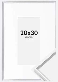 Ramme Desire Sølv 20x30 cm - Passepartout Hvid 10x20 cm
