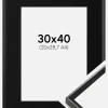 Ramme Desire Sort 30x40 cm - Passepartout Sort 21x29,7 cm (A4)