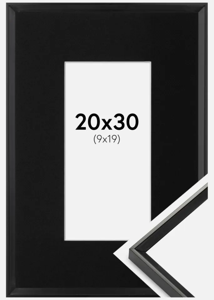 Ramme Desire Sort 20x30 cm - Passepartout Sort 10x20 cm