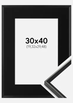 Ramme Desire Sort 30x40 cm - Passepartout Sort 8x12 inches