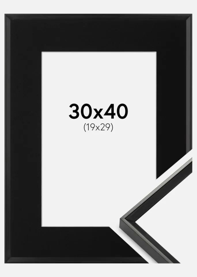 Ramme Desire Sort 30x40 cm - Passepartout Sort 20x30 cm