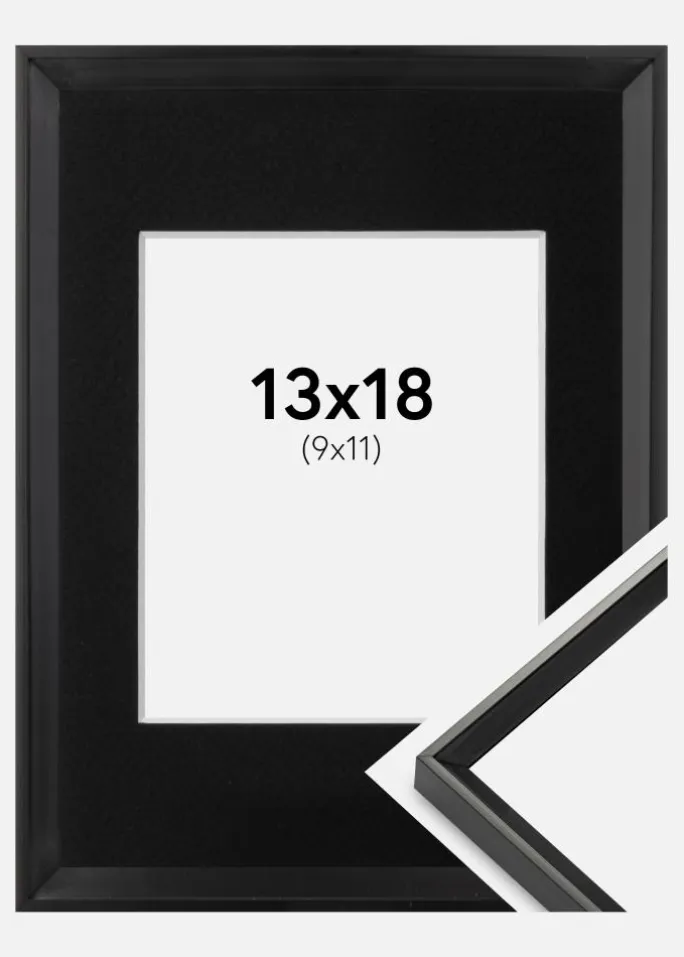 Ramme Desire Sort 13x18 cm - Passepartout Sort 10x12 cm