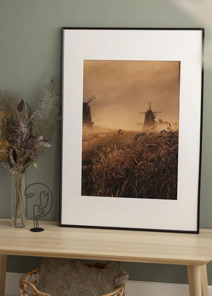 Ramme Desire Sort 40x50 cm - Passepartout Hvid 30x40 cm