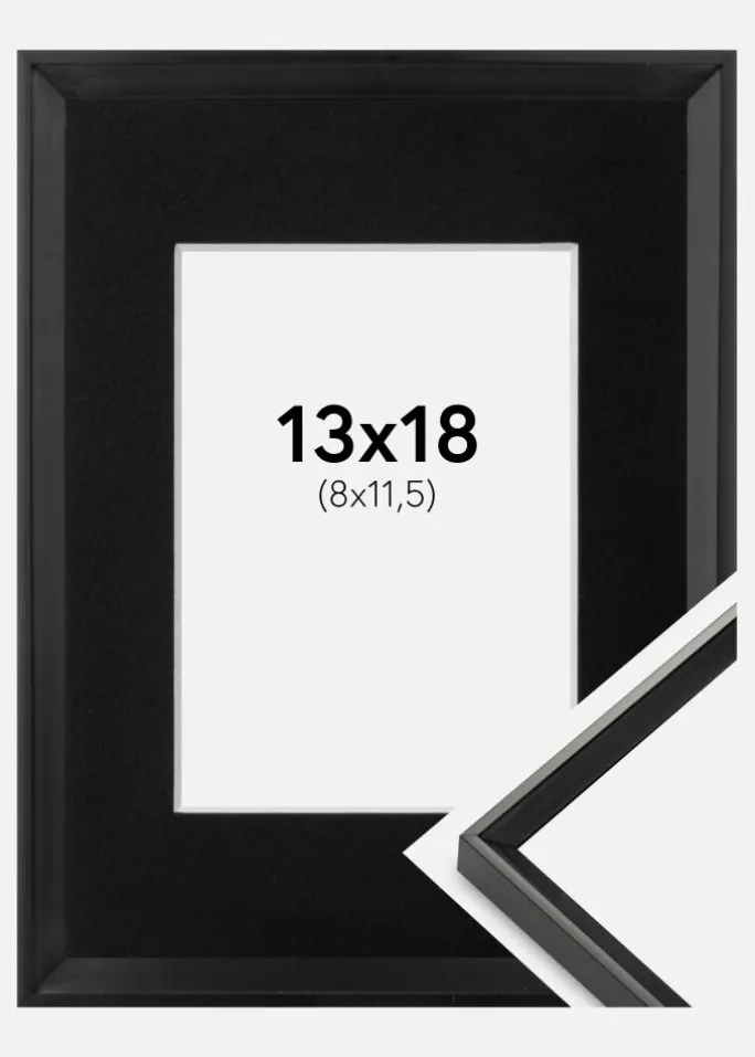 Ramme Desire Sort 13x18 cm - Passepartout Sort 9x12 cm