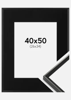 Ramme Desire Sort 40x50 cm - Passepartout Sort 27x35 cm