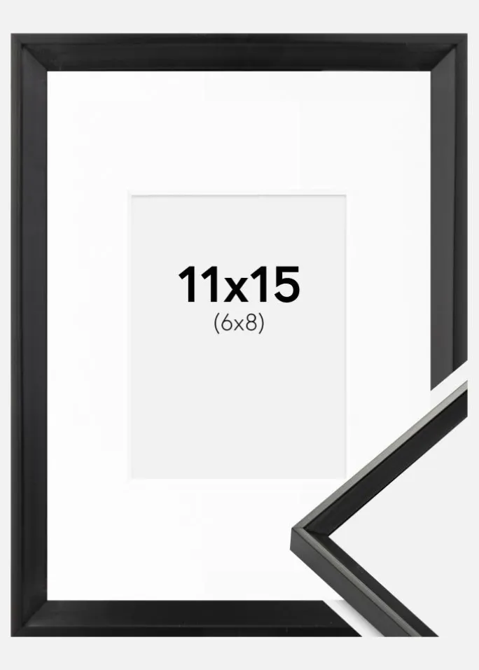 Ramme Desire Sort 10x15 cm - Passepartout Hvid 7x9 cm