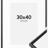 Ramme Desire Sort 30x40 cm - Passepartout Hvid 20x30 cm
