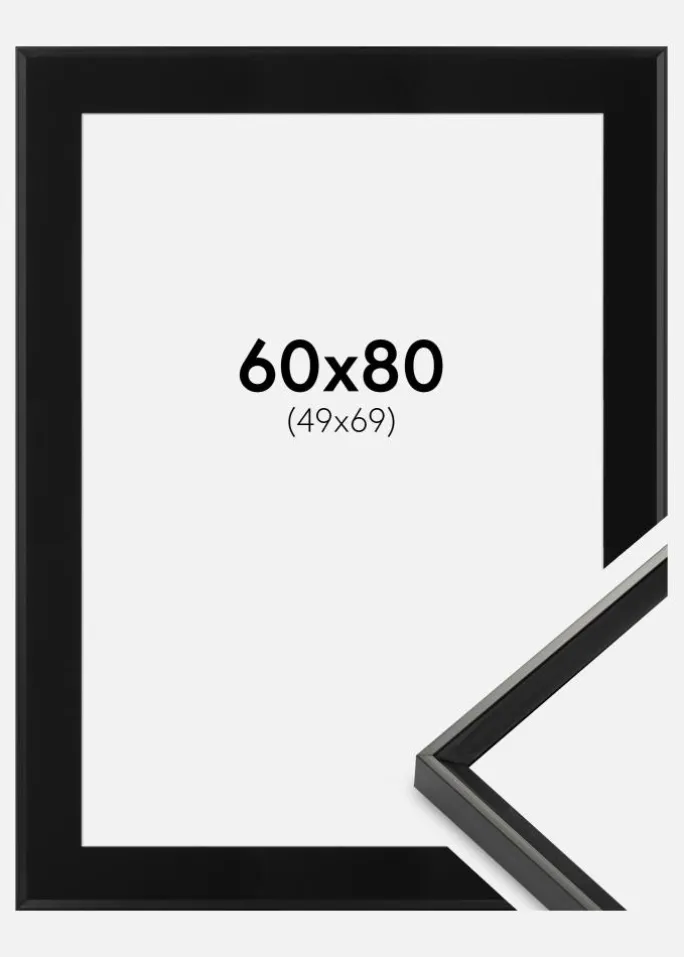 Ramme Desire Sort 60x80 cm - Passepartout Sort 50x70 cm