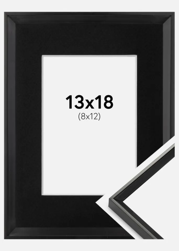 Ramme Desire Sort 13x18 cm - Passepartout Sort 9x13 cm