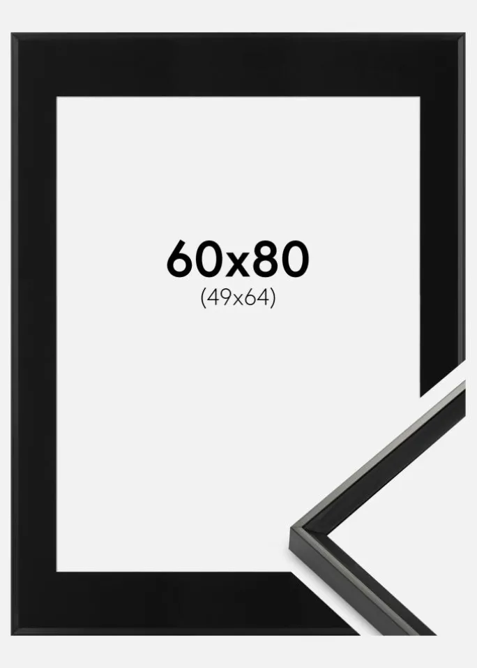 Ramme Desire Sort 60x80 cm - Passepartout Sort 50x65 cm