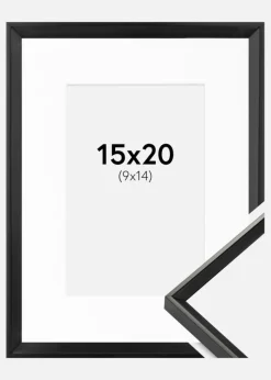 Ramme Desire Sort 15x20 cm - Passepartout Hvid 10x15 cm