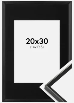 Ramme Desire Sort 20x30 cm - Passepartout Sort 15x21 cm (A5)